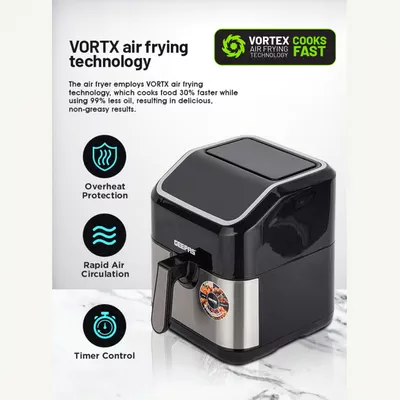 GEEPAS Digital Air Fryer - Equipped With Vortx Air Frying Technology| Oil Free Cooking Digital Display With Touch Screen-4
