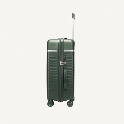British Traveller 3-Piece Polypropylene Luggage Set | 20”, 24”, 28” Lightweight Suitcases with 360° Spinner Wheels, TSA Lock, Water & Scratch Resistant | Durable Hard Shell Trolley Bags with Telescopic Handle - Green-1