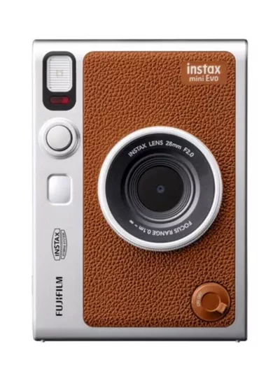 FUJIFILM Instax Mini EVO Hybrid Instant Camera – Brown (USB-C) | Instant Print with Digital Preview, Creative Modes & Built-In Selfie Mirror-2