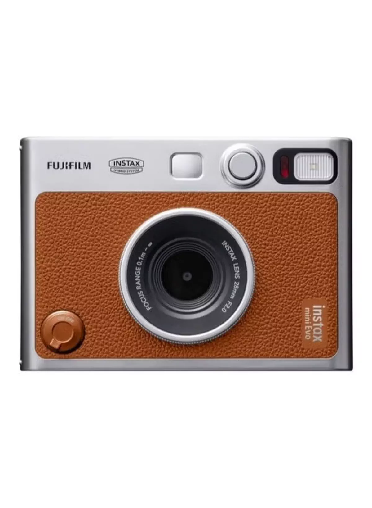 FUJIFILM Instax Mini EVO Hybrid Instant Camera – Brown (USB-C) | Instant Print with Digital Preview, Creative Modes & Built-In Selfie Mirror