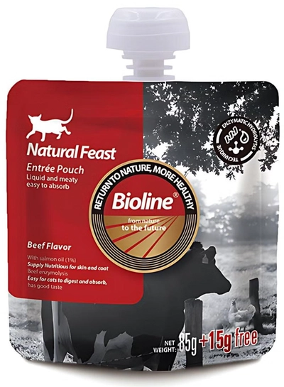 Bioline Natural Feast Entree Pouch Beef Flavor 85g+15g-0