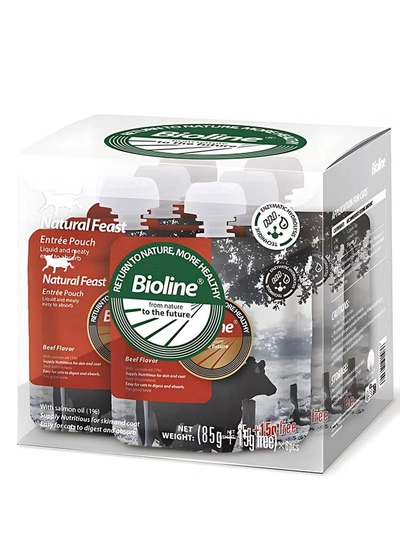 Bioline Natural Feast Entree Pouch Beef Flavor 85g+15g-1