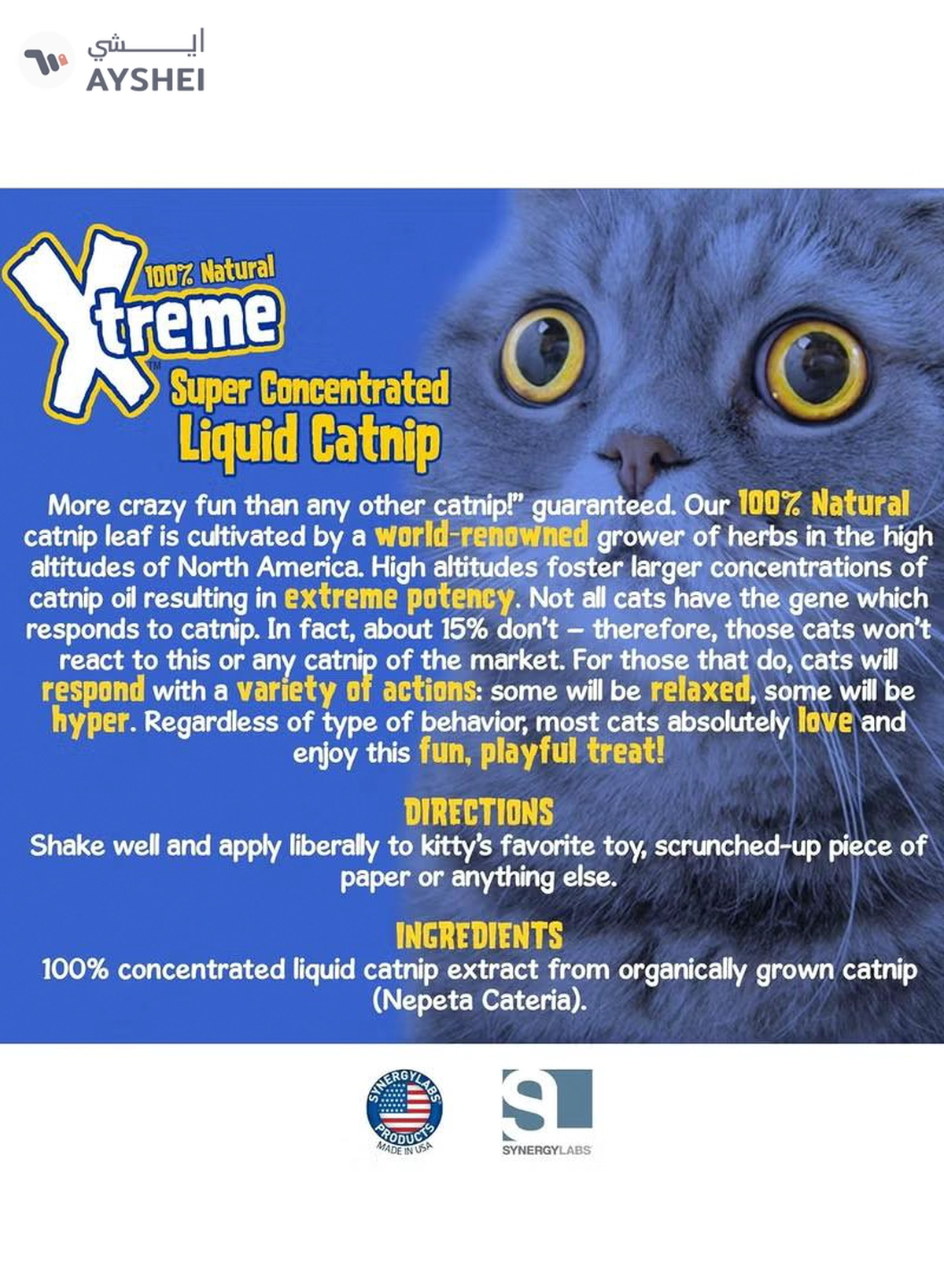 SynergyLabs Xtreme Super Concentrated Liquid Catnip Spray; 4 fl. oz. by SynergyLabs-1-1