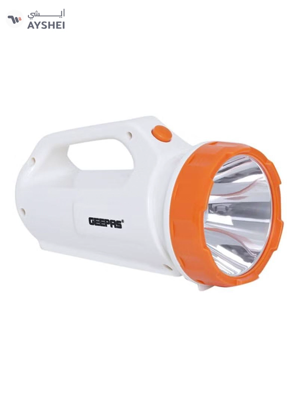 GEEPAS Rechargeable Search LED Flashlight With Lantern 3watts White/Orange