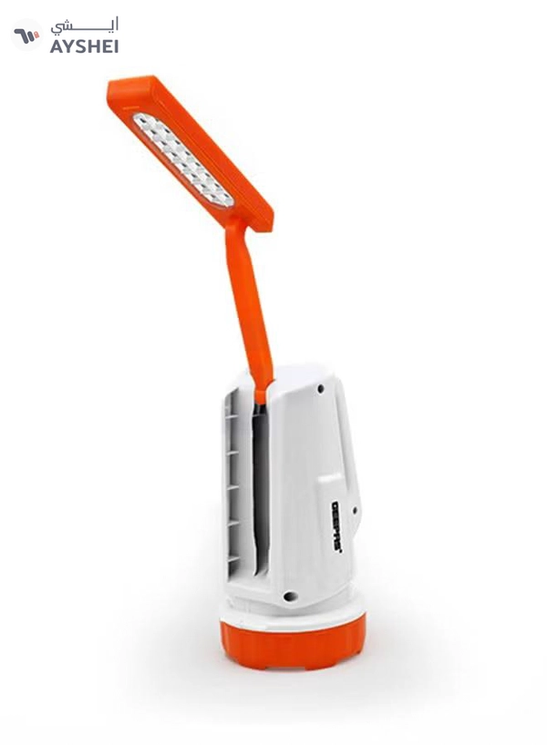 GEEPAS Rechargeable Search LED Flashlight With Lantern 3watts White/Orange