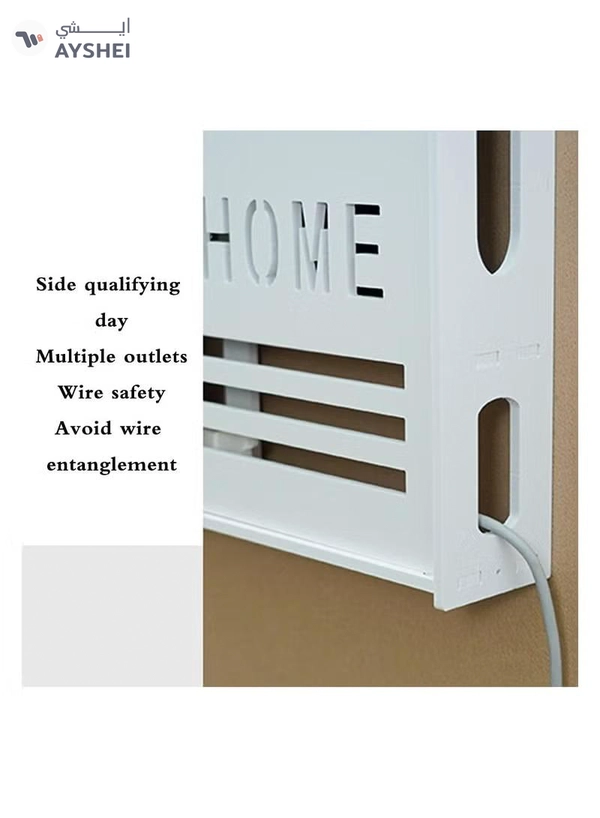 Eworld Stylish Wall-Mounted Router Rack for Wi-Fi Router, Set-Top Box, Light Cat Box, and More